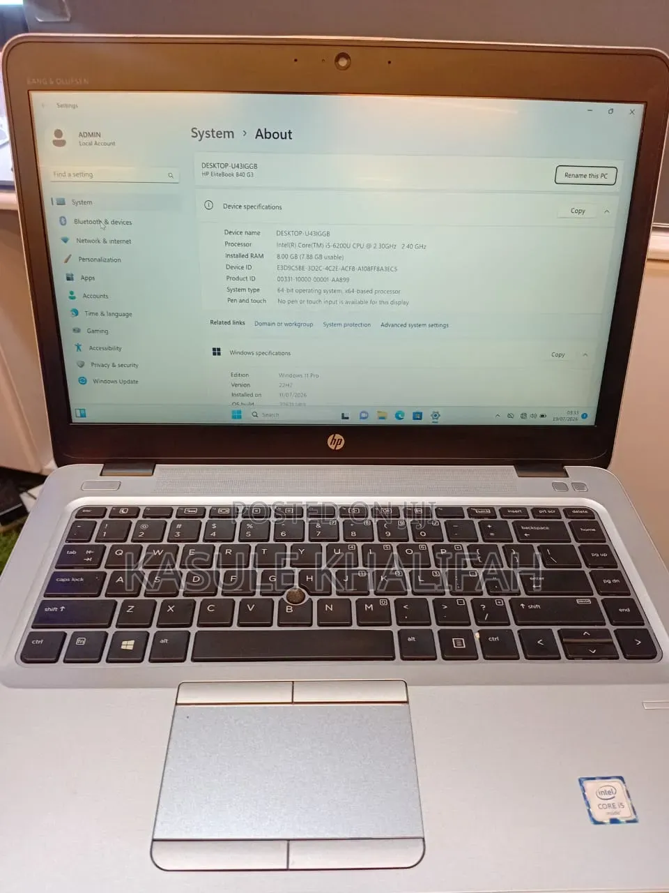 Laptop HP EliteBook 840 G3 8GB Intel Core i5 SSD 256GB