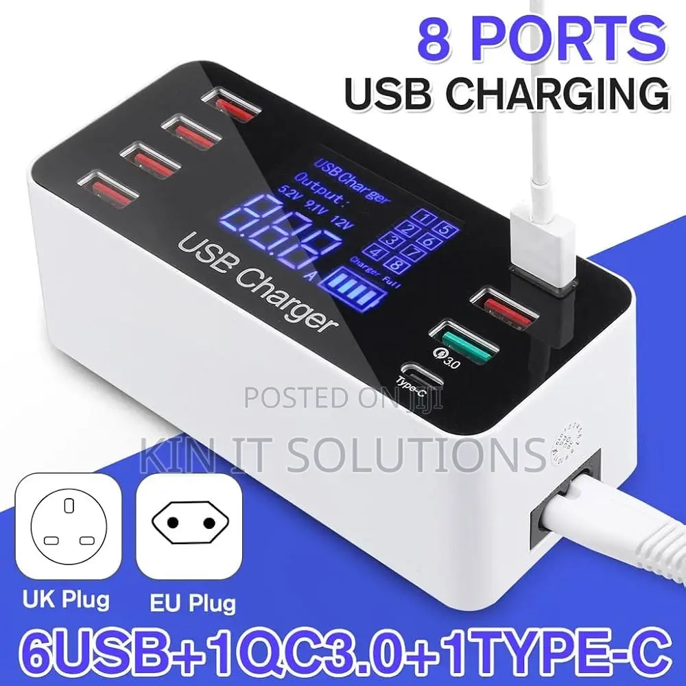 8port Smart LED Display Charger