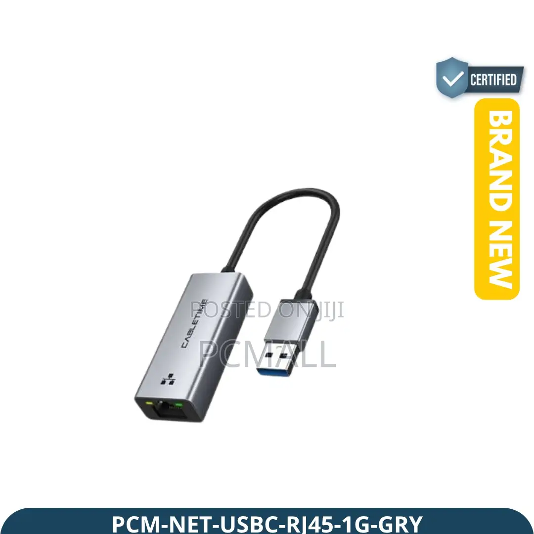 USB-C RJ45 Gigabit Adapter 1000Mbps Brand New Grey