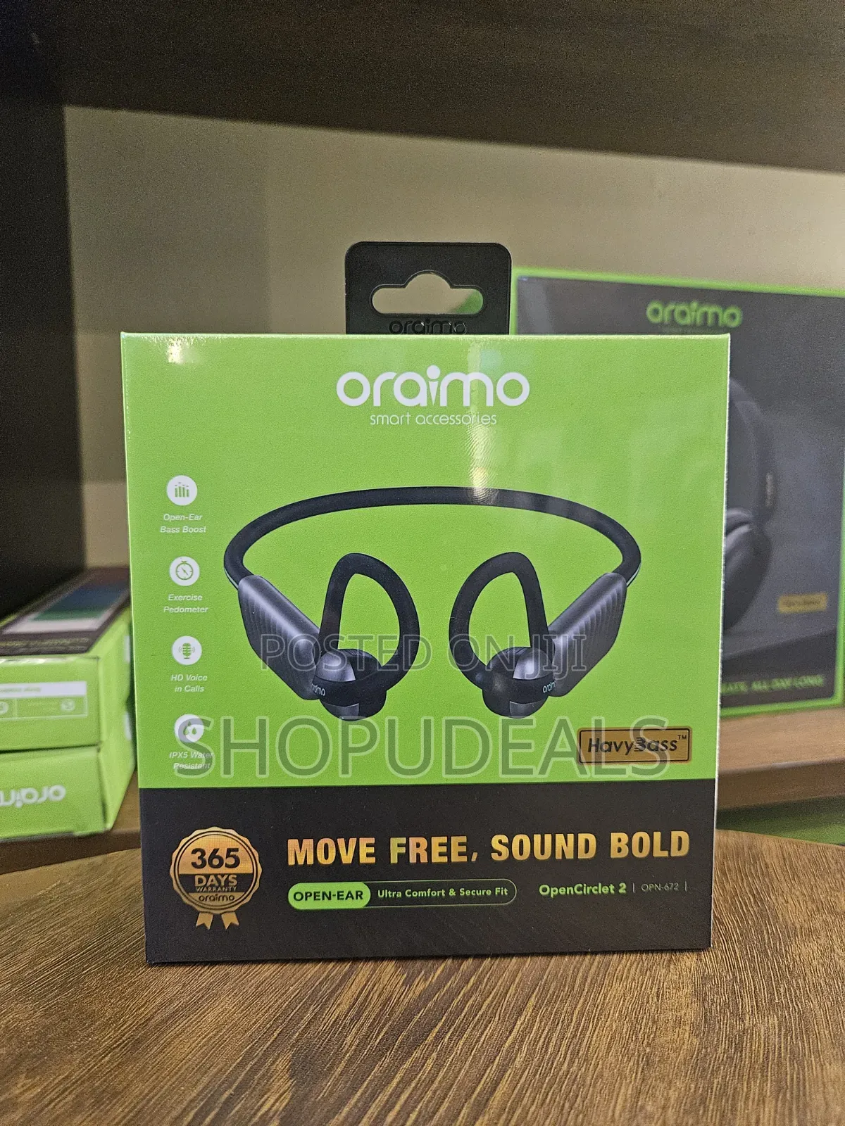 Oraimo OpenCirclet 2 Open-Ear Wireless Headphone in a Vibrant Green