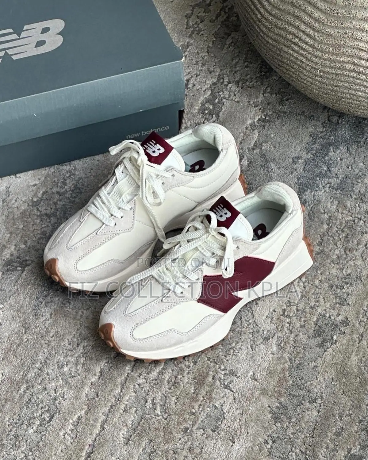New Balance 327 Moonbeam Burgundy Casual Sneakers