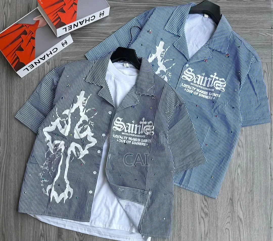 American Retro Street Style Checked Short-Sleeved Shirts