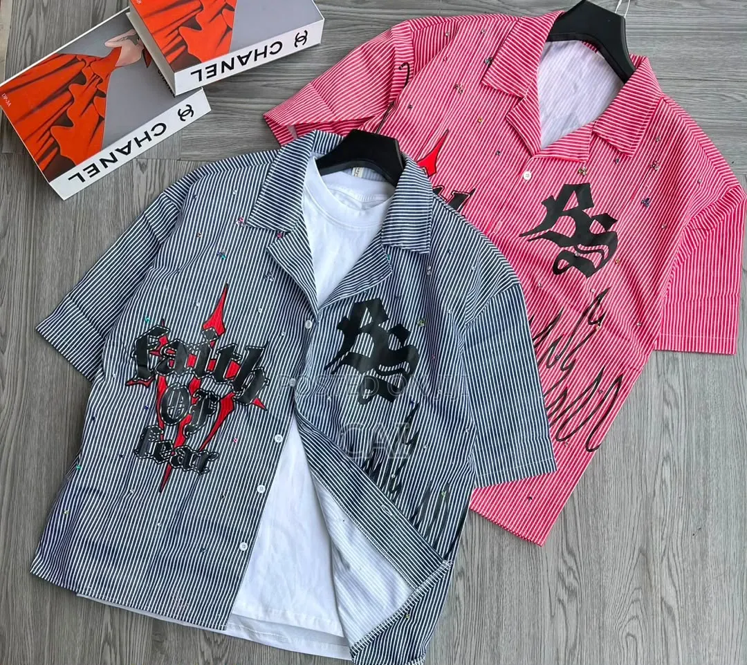 American Retro Street Style Checked Short-Sleeved Shirts