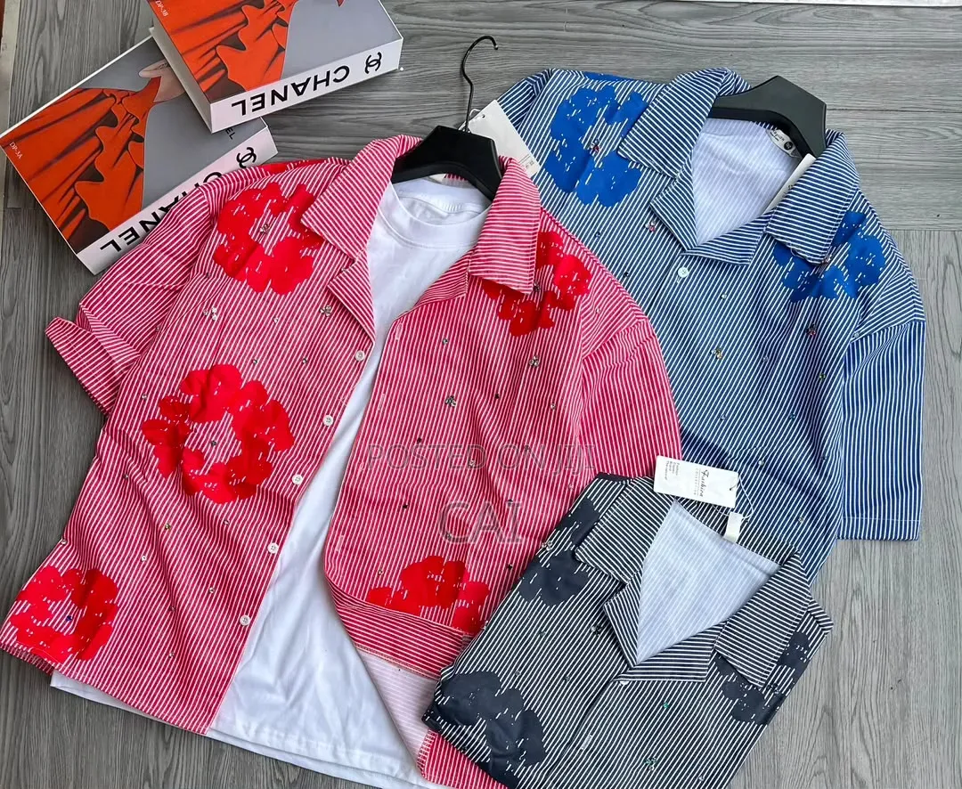 American Retro Street Style Checked Short-Sleeved Shirts