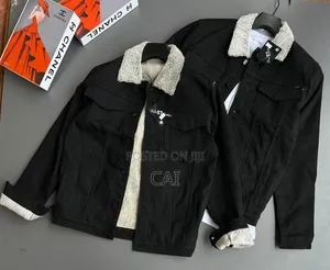Black, Royal Blue Woolen Jean Jacket.