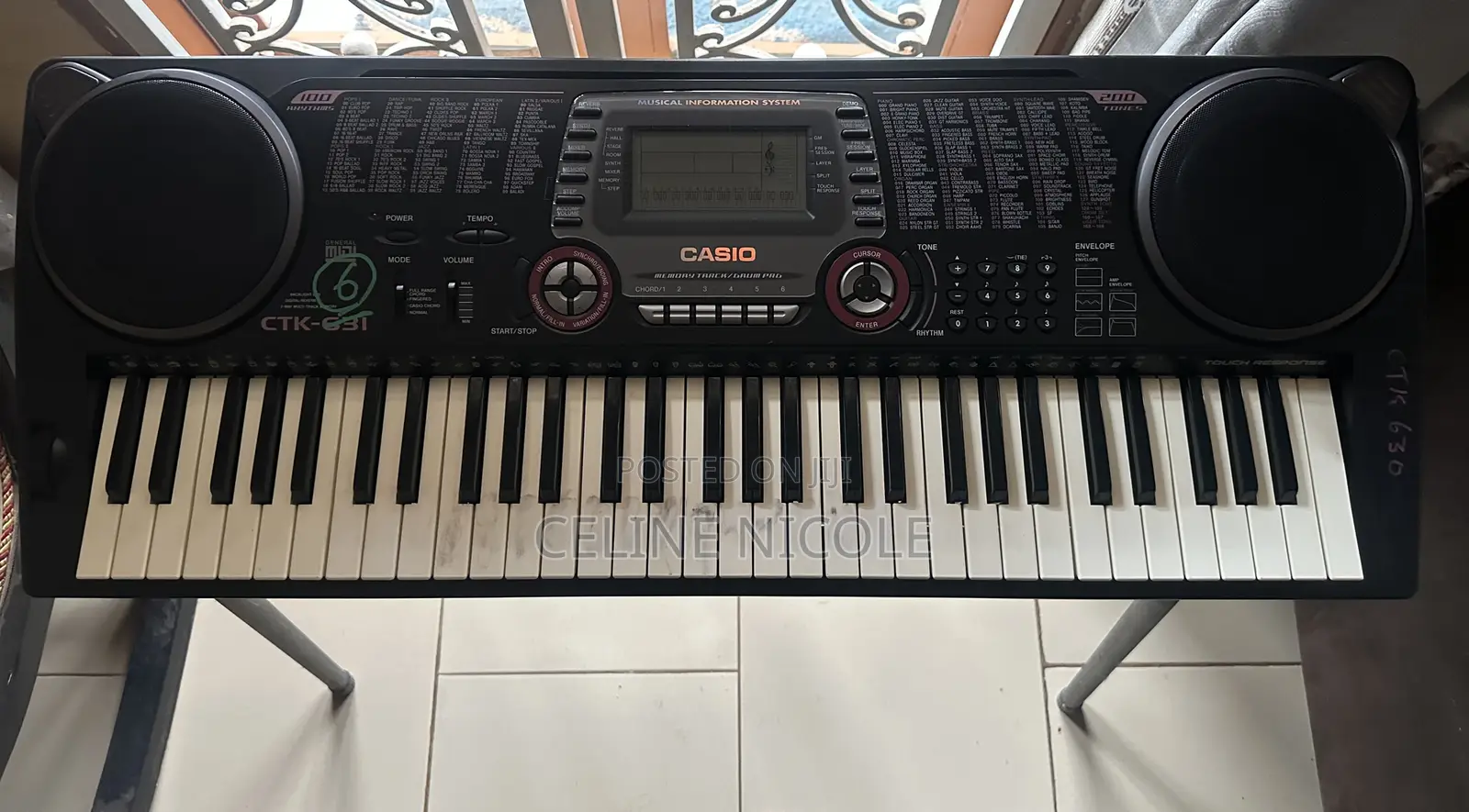 Casio CTK-631 Electronic Keyboard and Stand.