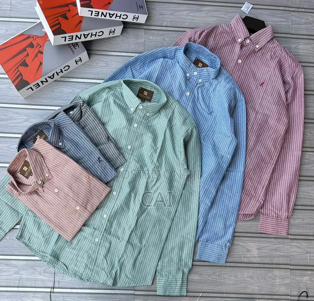 Men's Long-Sleeve Button-Down Shirts Polo Shirt