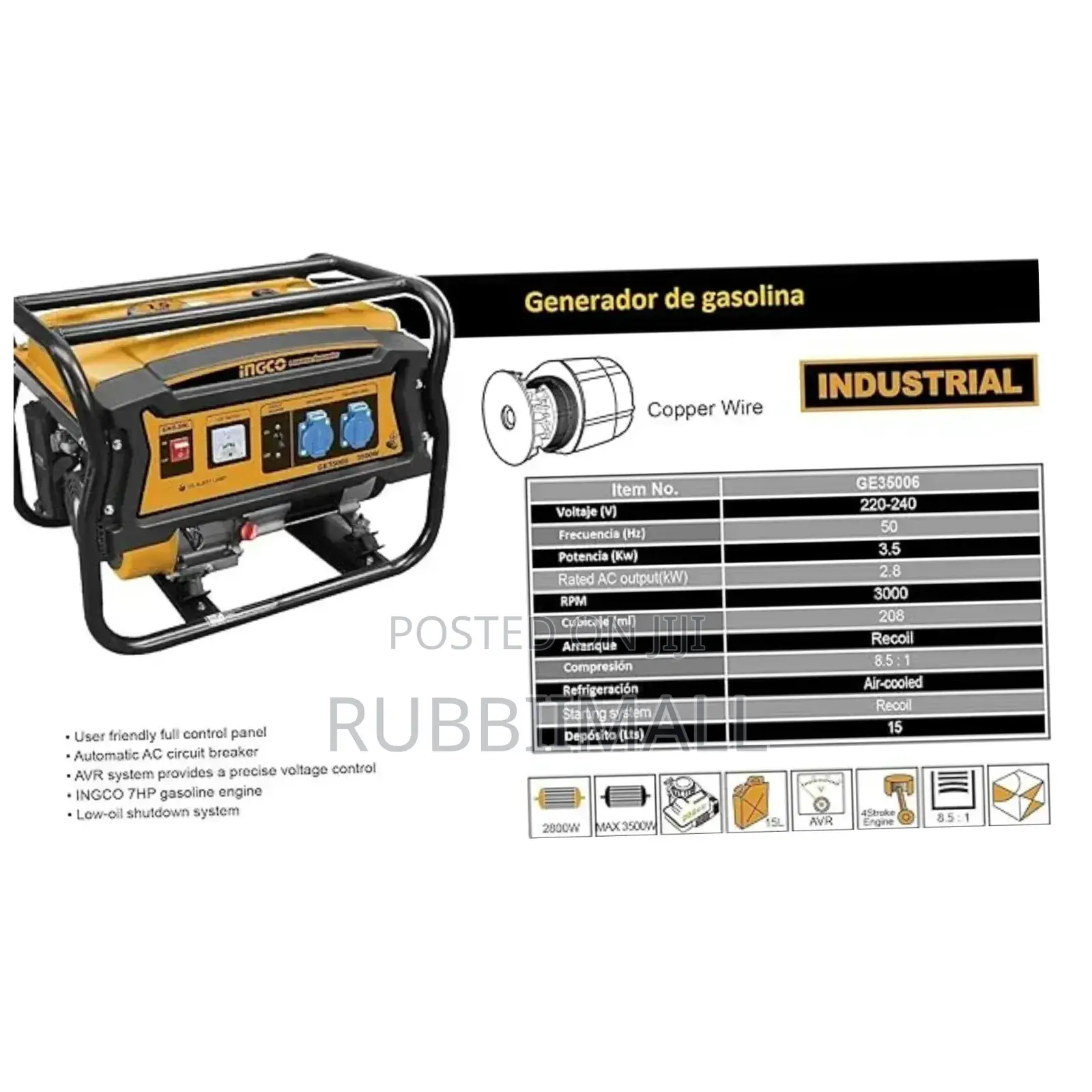 Ingco – Gasoline Generator (3.5Kw)GE W