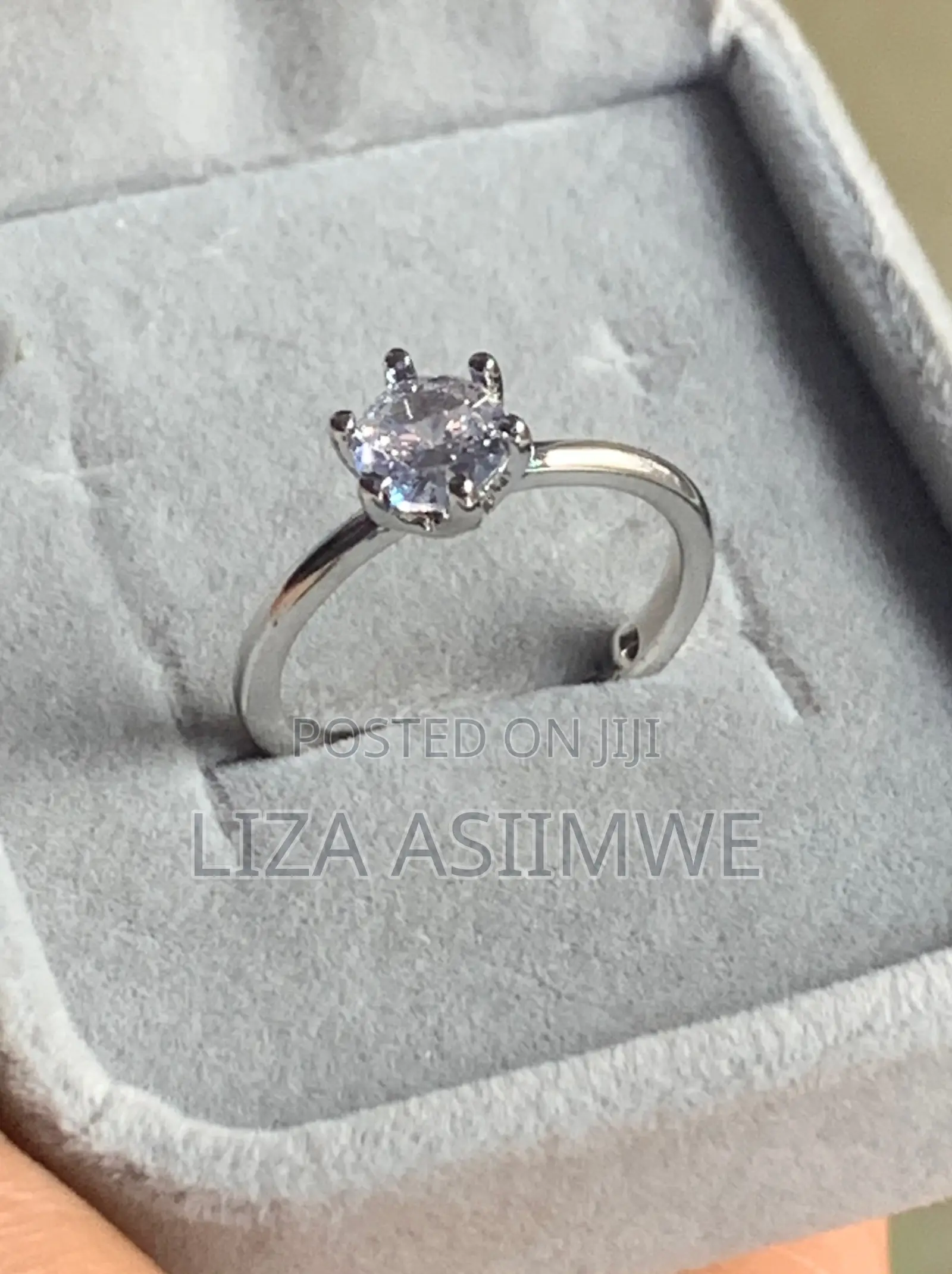 Solitaire Ring Featuring a 6-Prong Set Cubic Zirconia Stone
