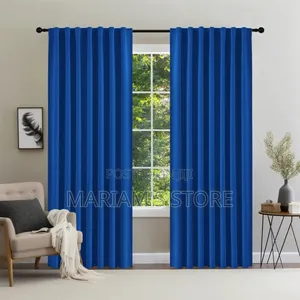 Heavy, Plain Navy Blue Curtains Are Designed for Light-Filtering