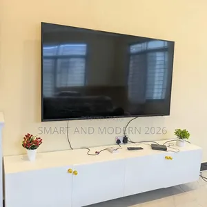White TV Stand/ With Light, /EntertainmentTV Unit Wall Mount/
