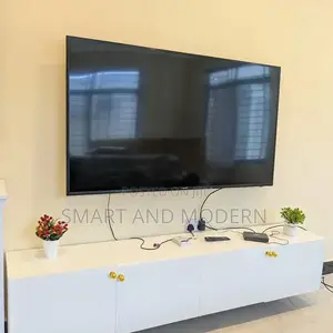 White TV Stand/ With Light, /EntertainmentTV Unit Wall Mount/