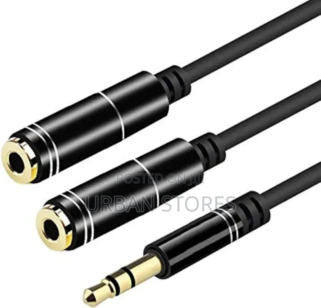 3.5mm Male Jack Y Splitter Cable to 2 Female Jack