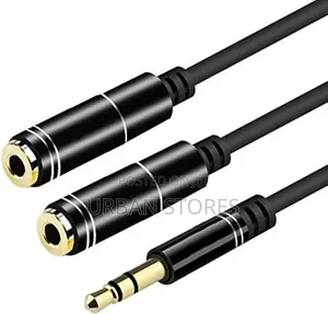 3.5mm Male Jack Y Splitter Cable to 2 Female Jack