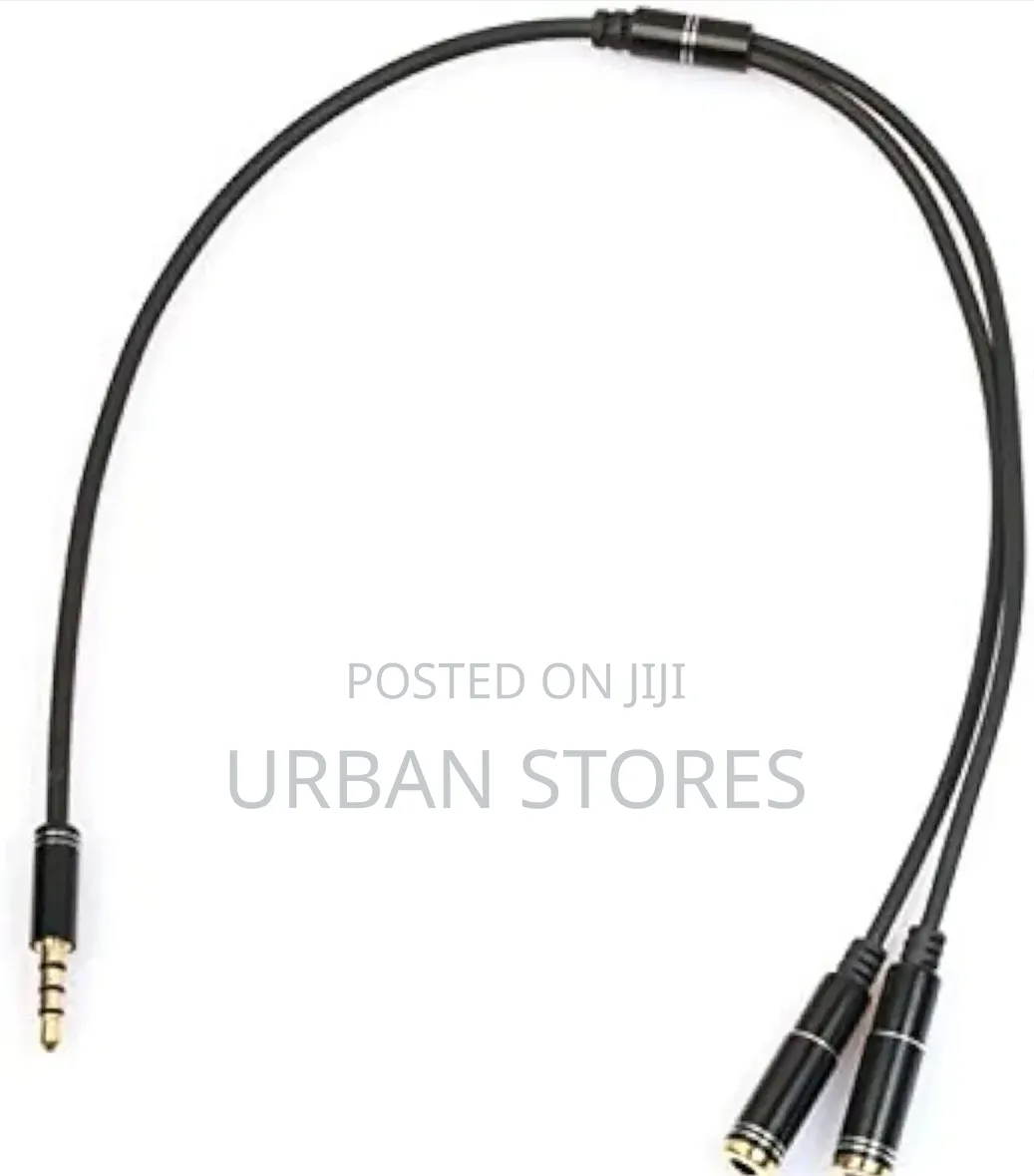 3.5mm Male Jack Y Splitter Cable to 2 Female Jack