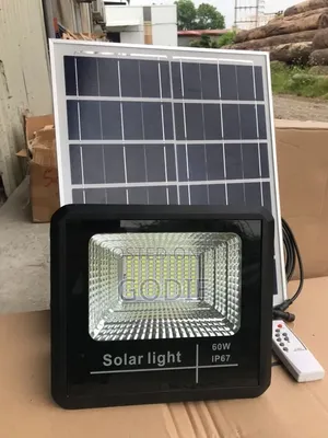 60-Wats Solar Flood Light System, Waterproof With Solar Panel
