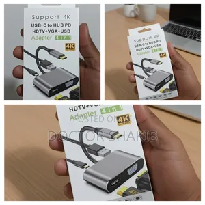 4-in-1 USB-C to HDMI, VGA, USB 3.0 and PD (Power Delivery) Hub Adapter