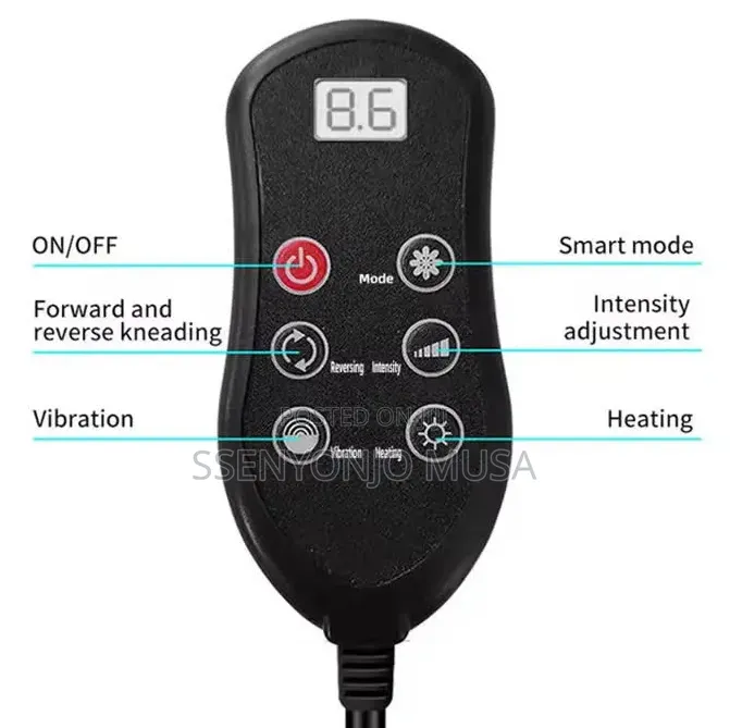 MDHL Heated Car Seat Massager Chair Cushion With Remote Control - Grey