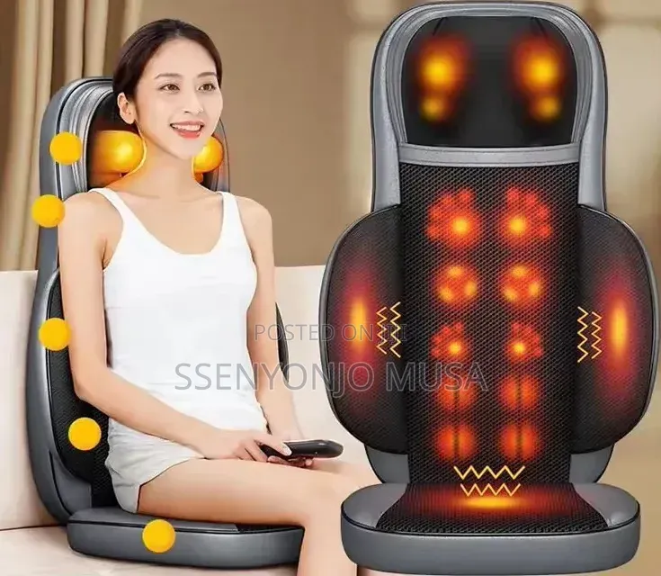 MDHL Heated Car Seat Massager Chair Cushion With Remote Control - Grey