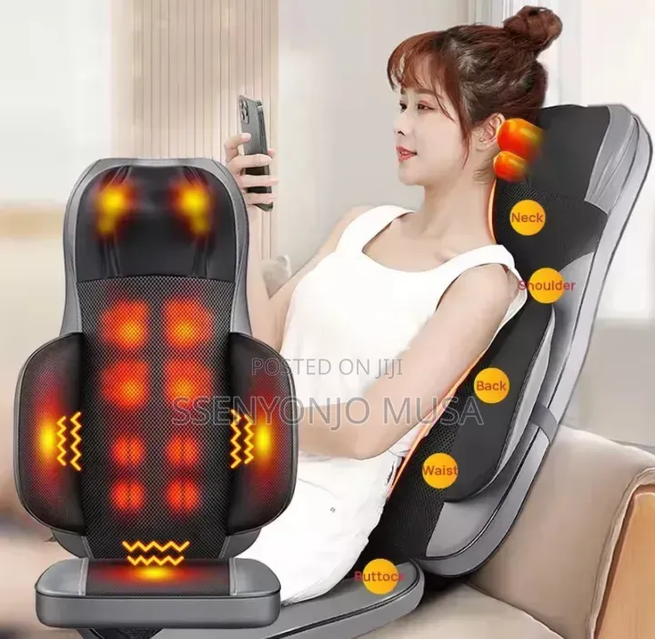 MDHL Heated Car Seat Massager Chair Cushion With Remote Control - Grey