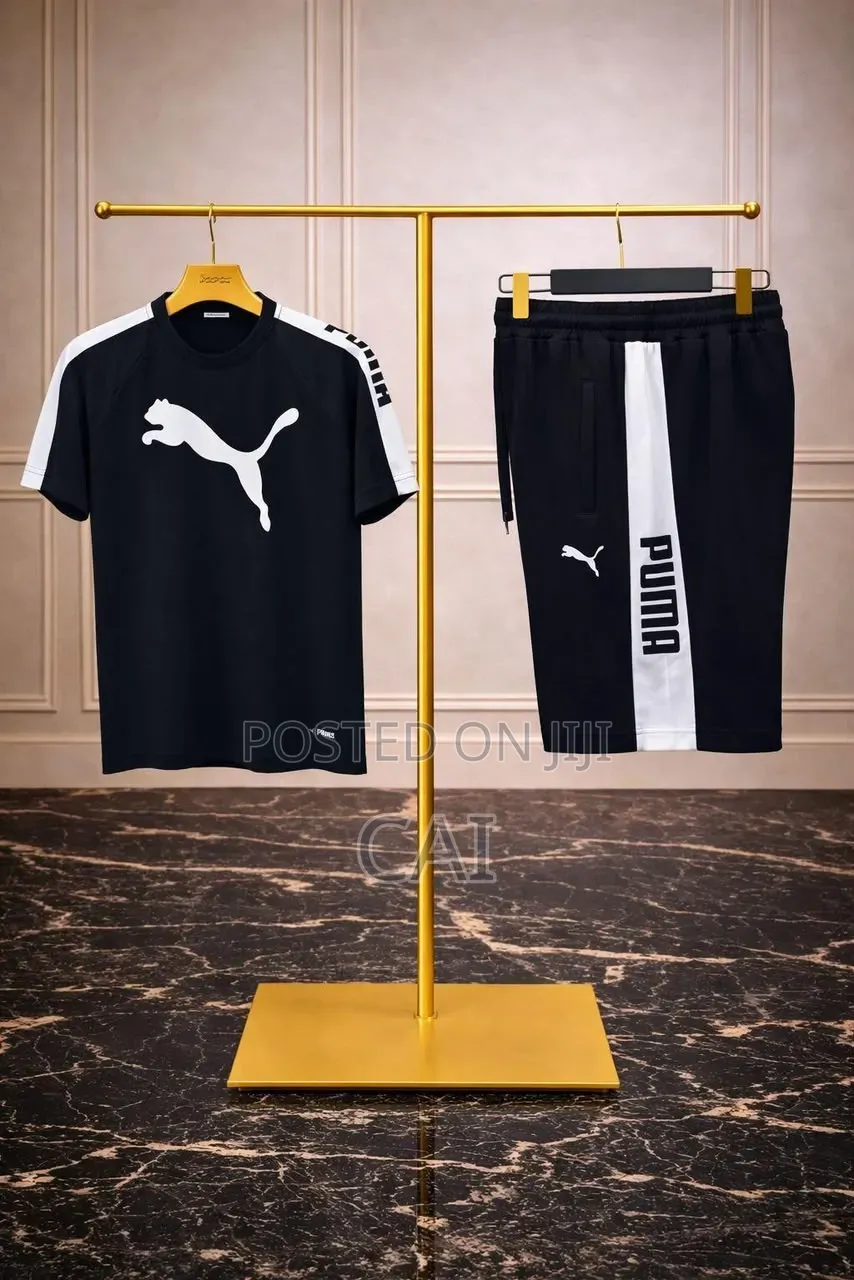 PUMA Black, Navy Blue Men's Sportswear Set