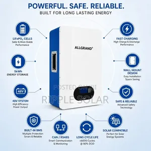 5kwh Wall Mount Lithium Battery 48v 100ah Lifepo4 Solar