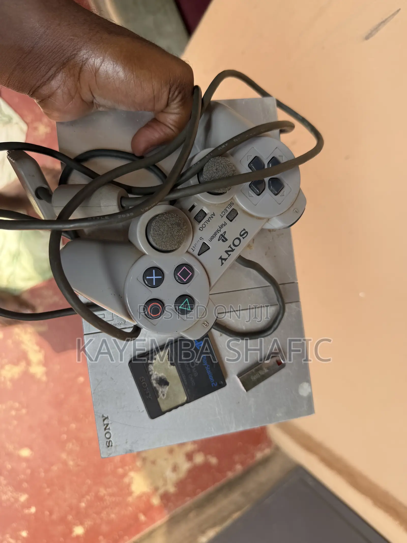 Satin Silver Sony PS2 Slim Console With Controller Memory Card