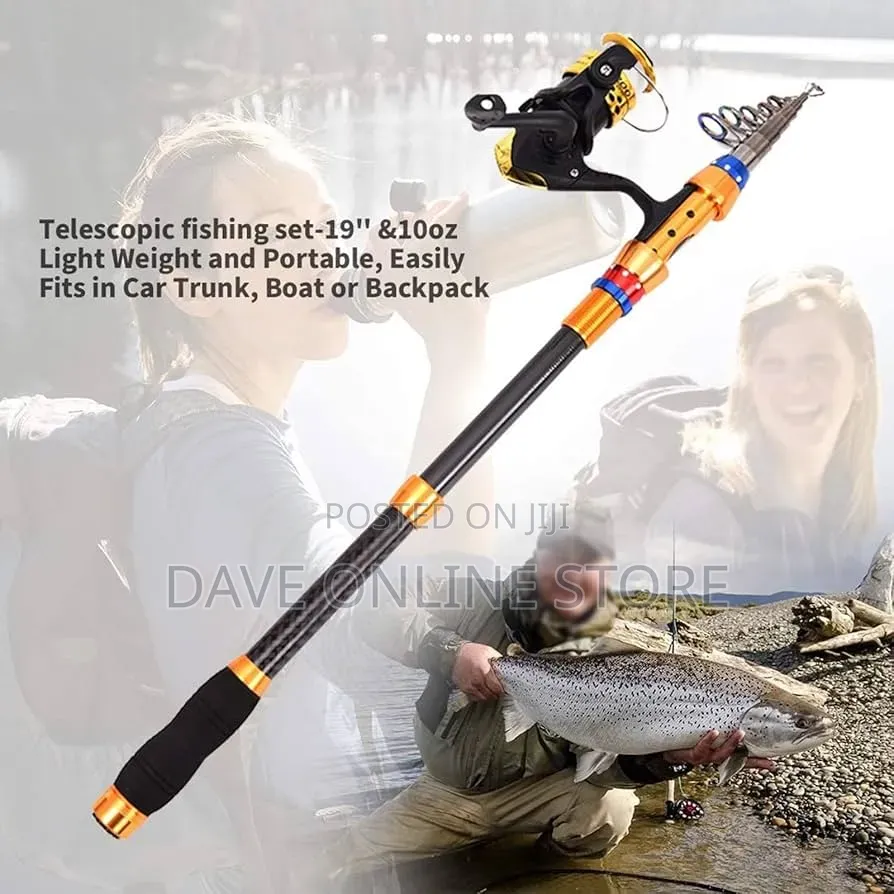 Complete Fishing Gear Kit With Rod Reel Hooks and Line
