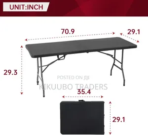 Folding Table | Black | Portable Plastic Table