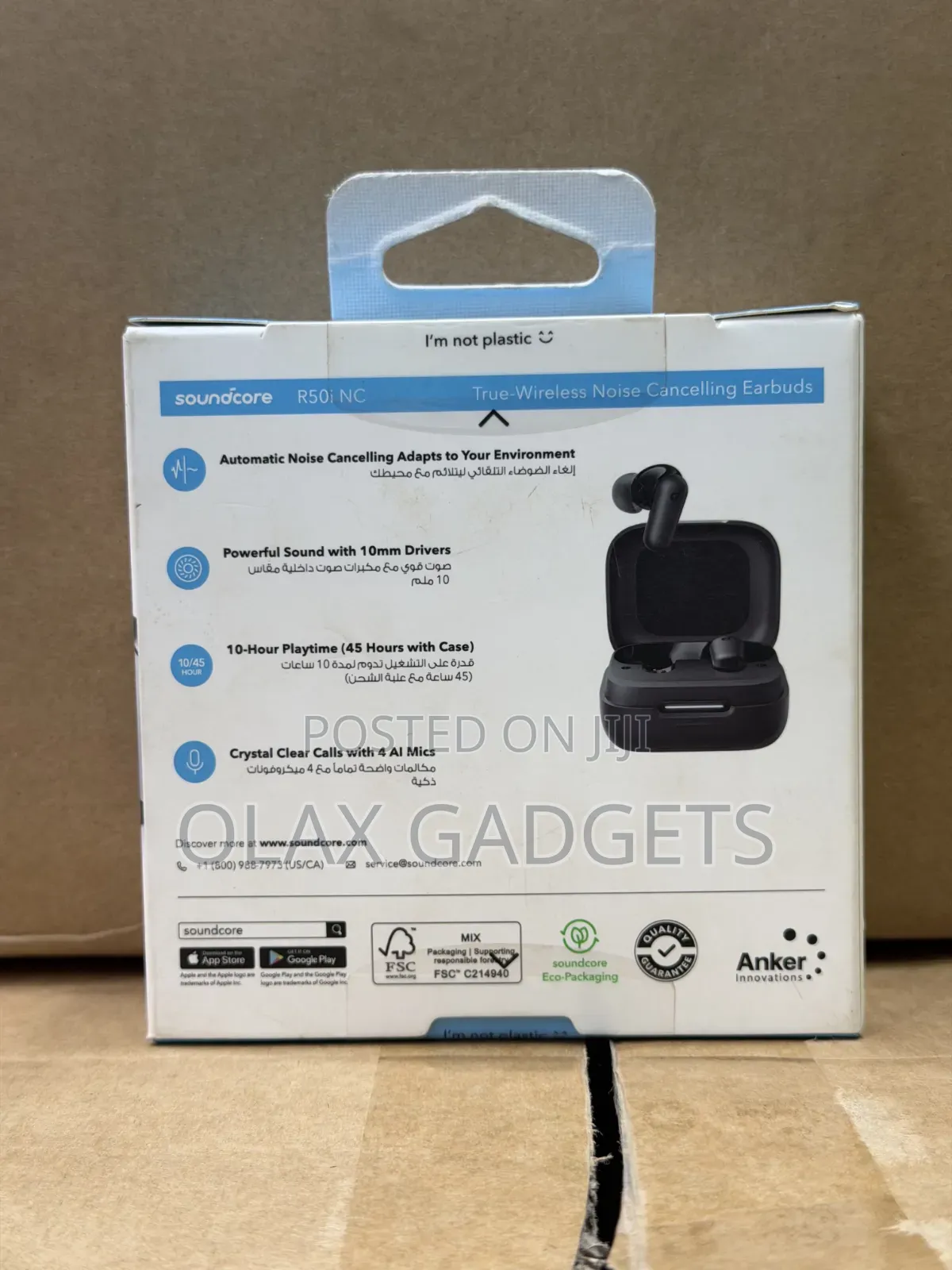 Soundcore R50i NC Earbuds - 45H Playtime Case Phone Stand, Dual Conn