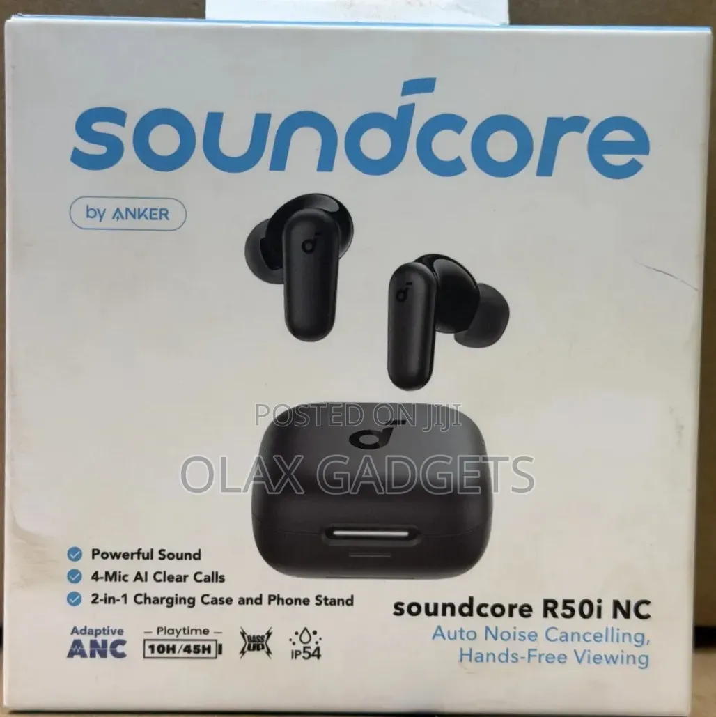 Soundcore R50i NC Earbuds - 45H Playtime Case Phone Stand, Dual Conn