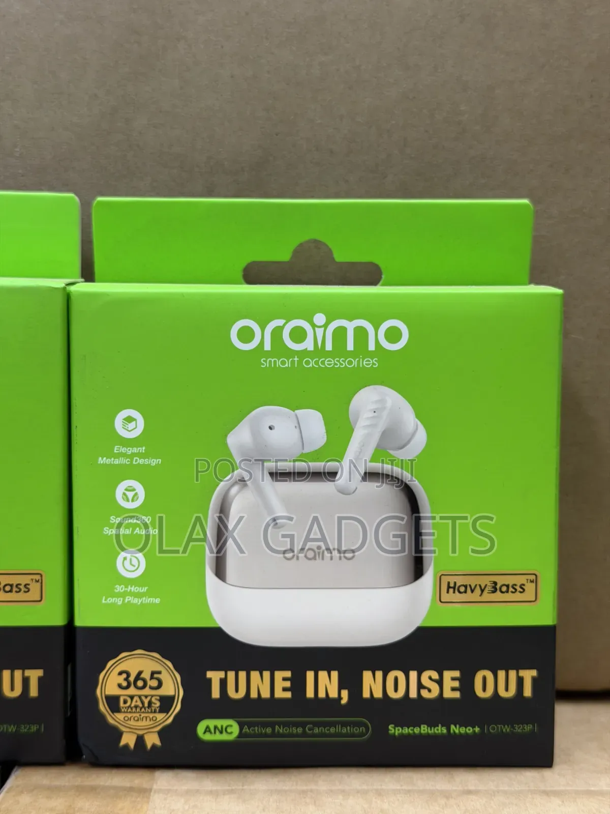 Oraimo SpaceBuds Neo+ ANC, Crystal Clear Calls 3D Sound -White Black