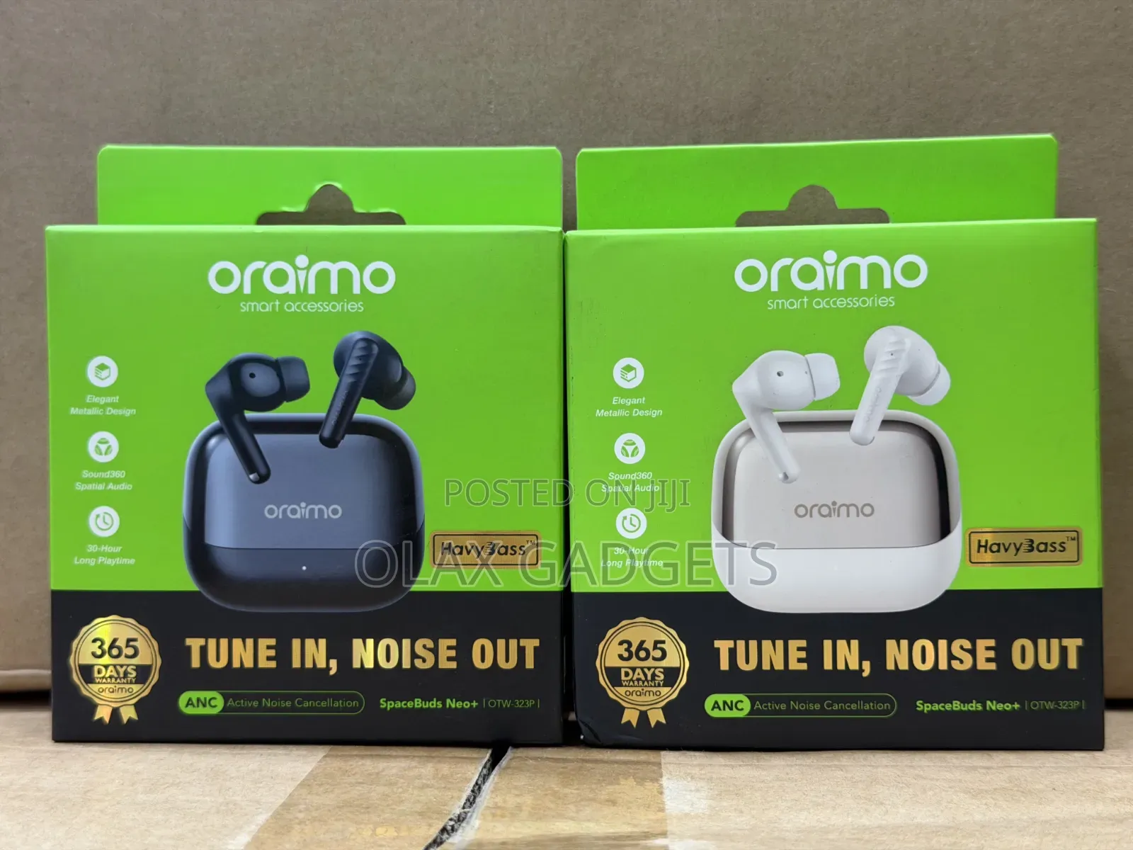 Oraimo SpaceBuds Neo+ ANC, Crystal Clear Calls 3D Sound -White Black
