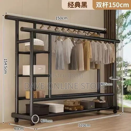 150kg Double-Pole Clothes Rack Household Clothes Rails- Hanger