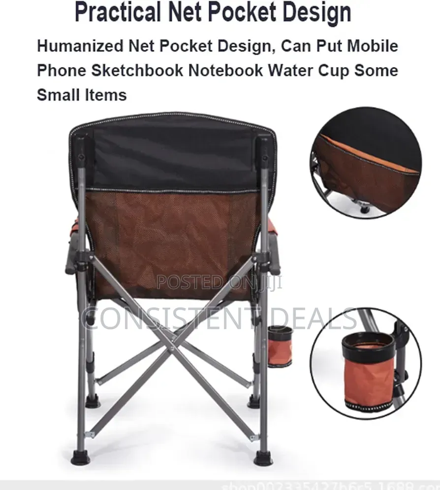 Outdoor Camping Chair for Adults Heavy Duty High Back Lawn Chair