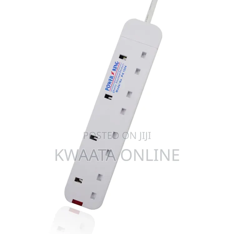 Power King 4 Way Power Extension With 3m Long Cable