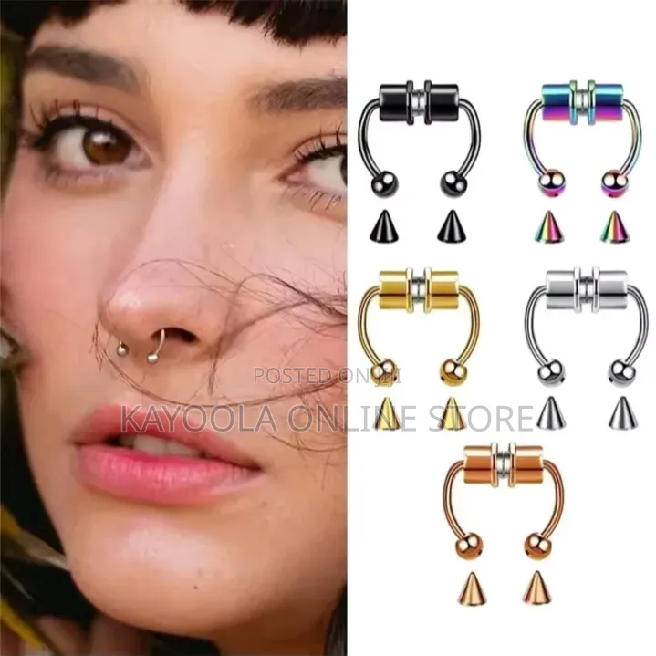 Women Fake Piercing Nose Ring Hoop Septum