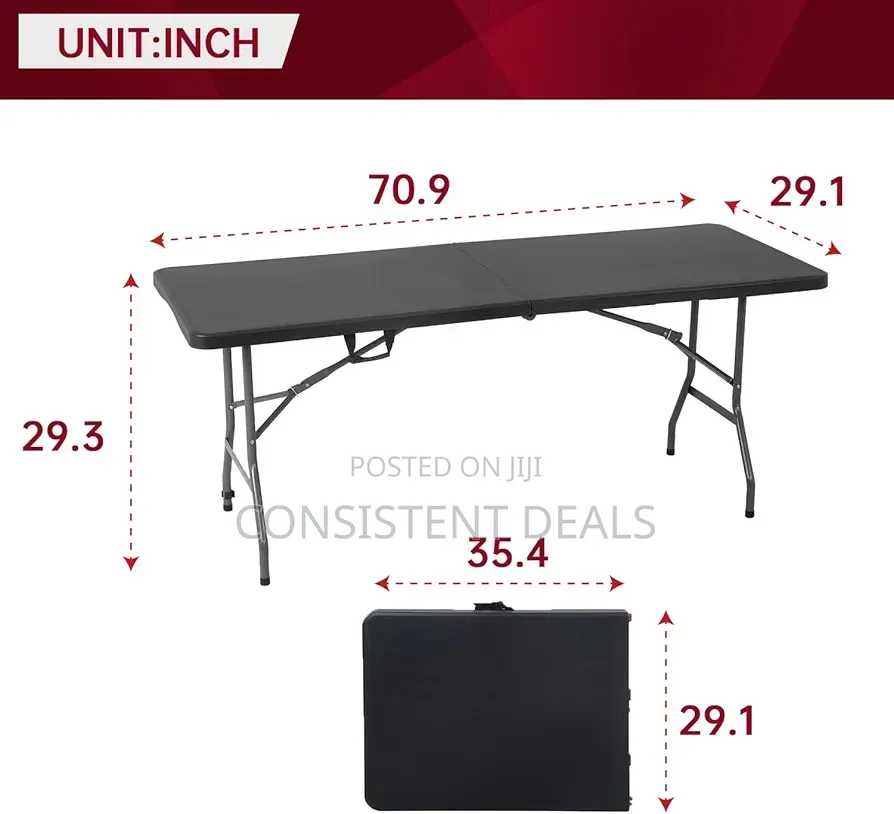 6ft Outdoor Foldable 8 Seater Table
