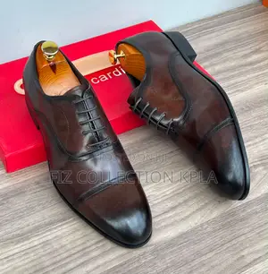 Premium Burnished Cap-Toe Oxford Dress Shoes