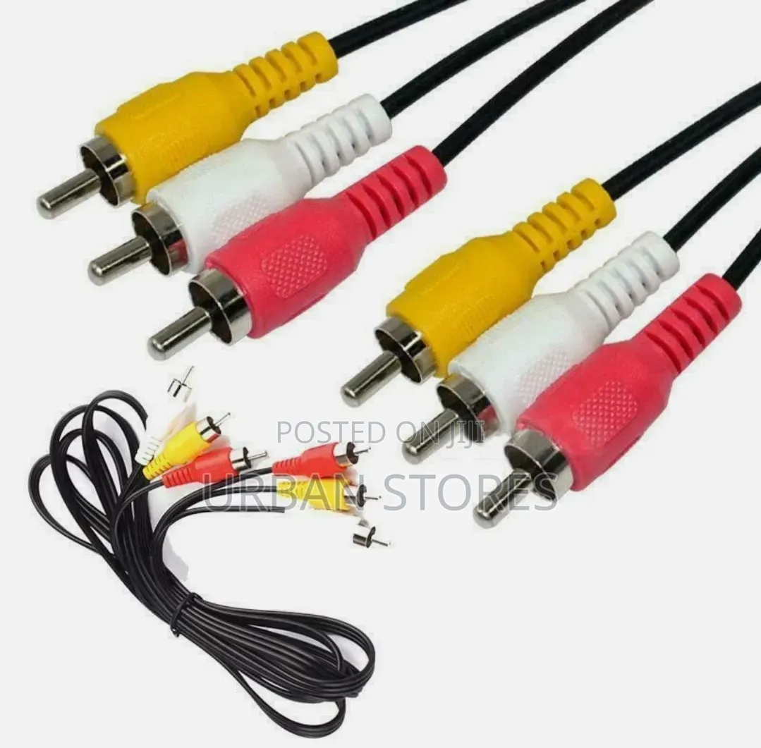 3 RCA CABLE / AV - Audio Video Banana Pins