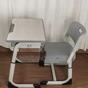 Children's Desk and Chair Set With Woodgrain Desktop
