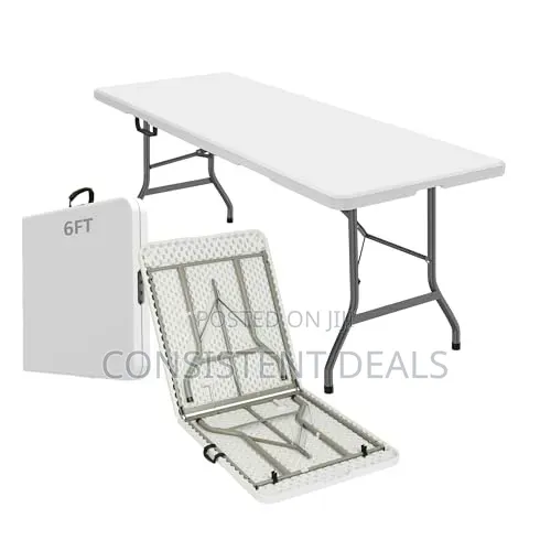 6ft Heavy-Duty Portable Folding Table