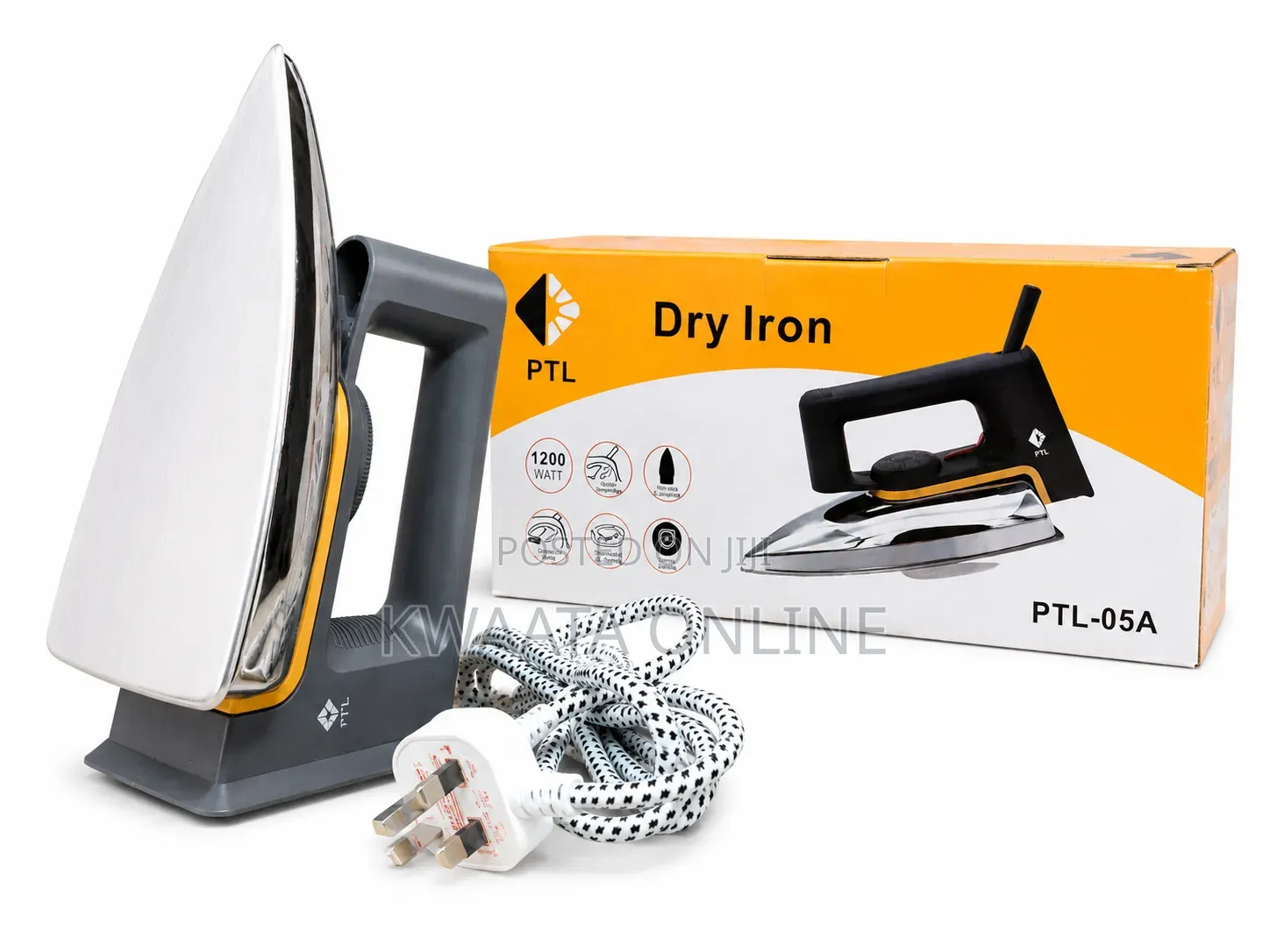 PTL 1200W Flat Dry Iron – Fast Heating With Non-Stick Soleplate
