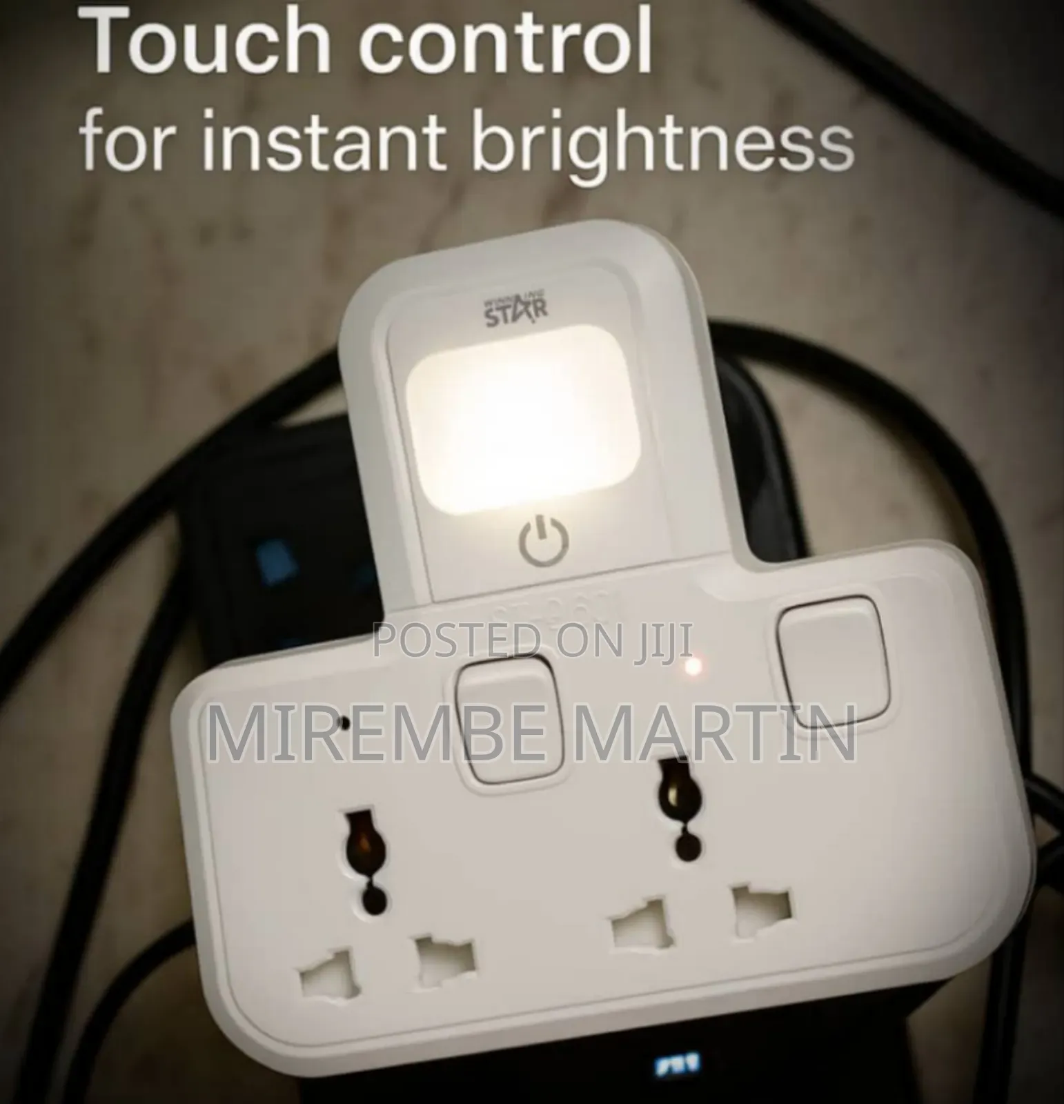 2-Outlet Extension Socket UK Plug With Night Light (ST-3601)
