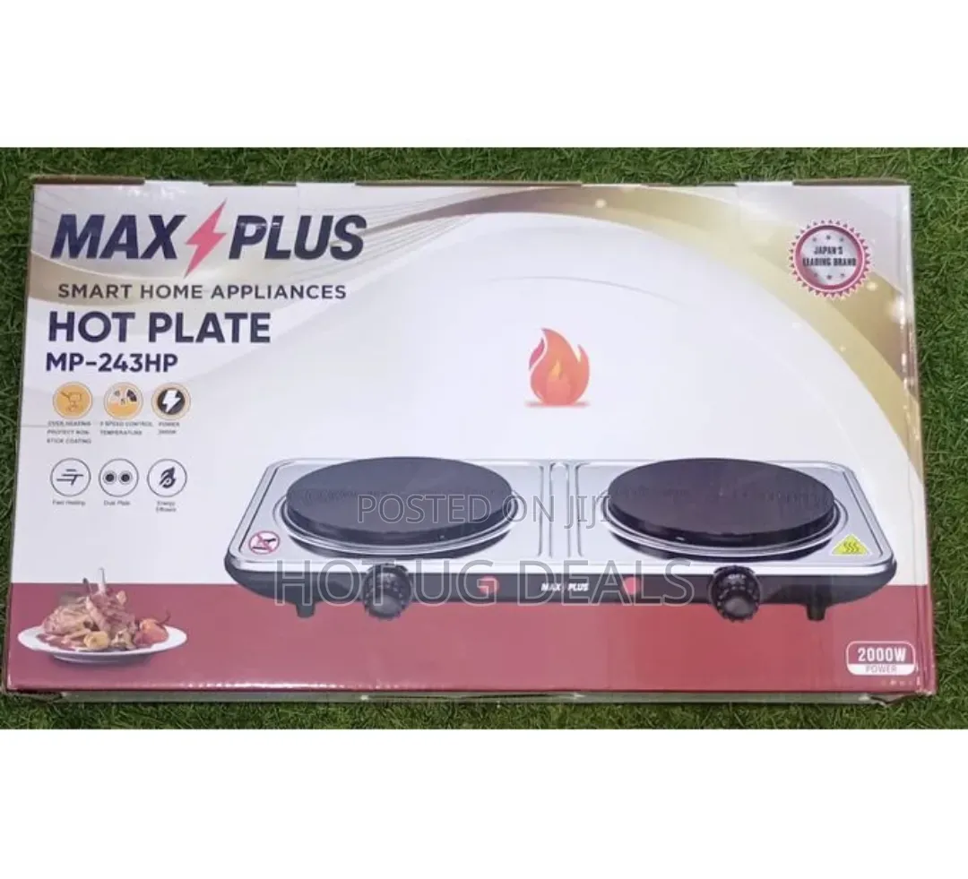 Max Plus MP-243HP Double Electric Hotplate With Stainless Steel Body