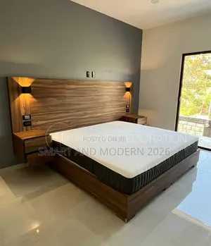 Upholstered_ Platform Bed/ With Cloud /Shaped Bed Board
/