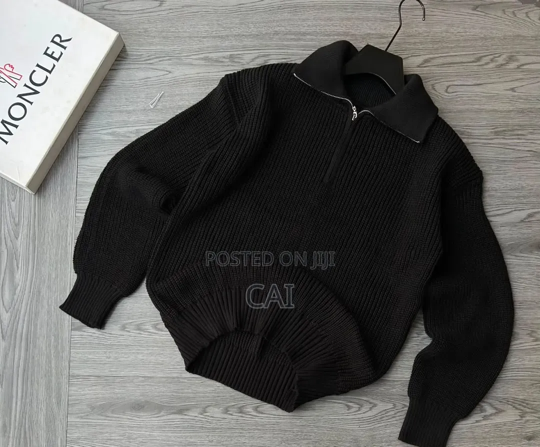 Textured Moncler Quarter-Zip Sweaters