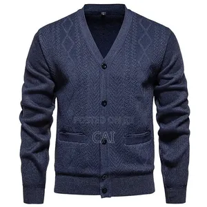 Check-Patterned v-Neck Cardigan Sweater