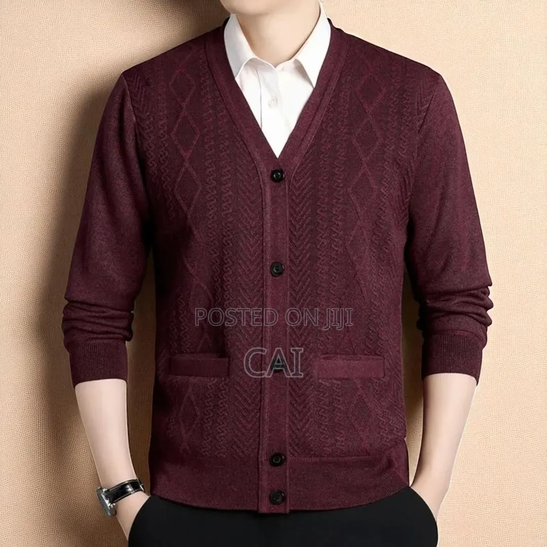 Check-Patterned v-Neck Cardigan Sweater