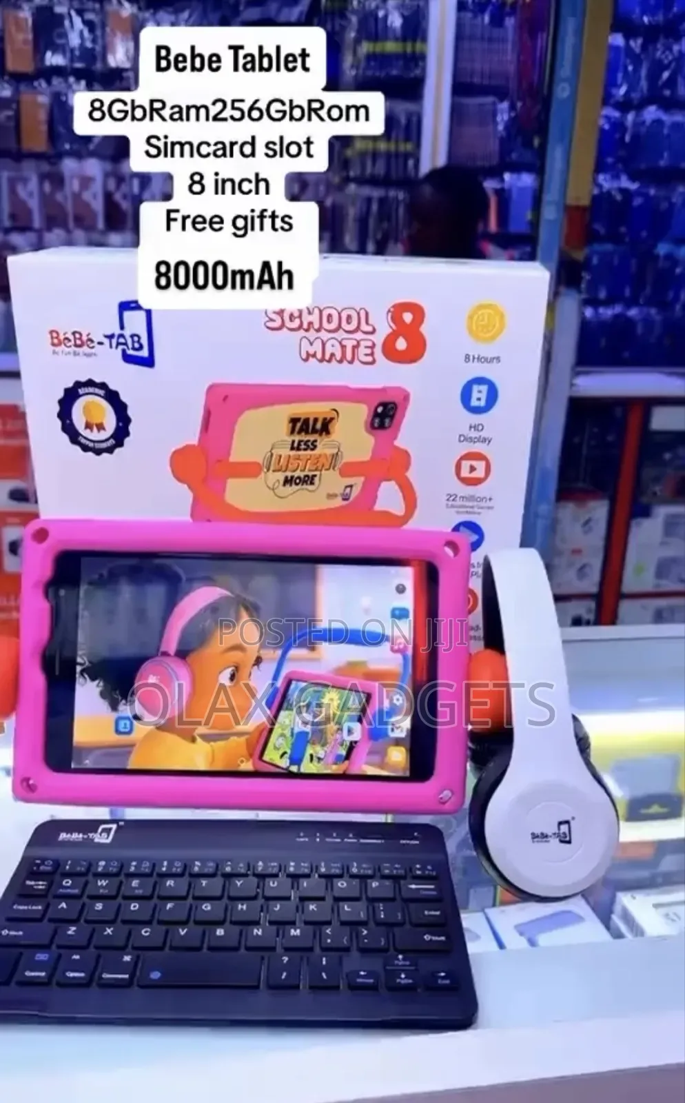 Bébé-Tab School Mate 8 Kids Educational Tablet With Headsets,keyboard